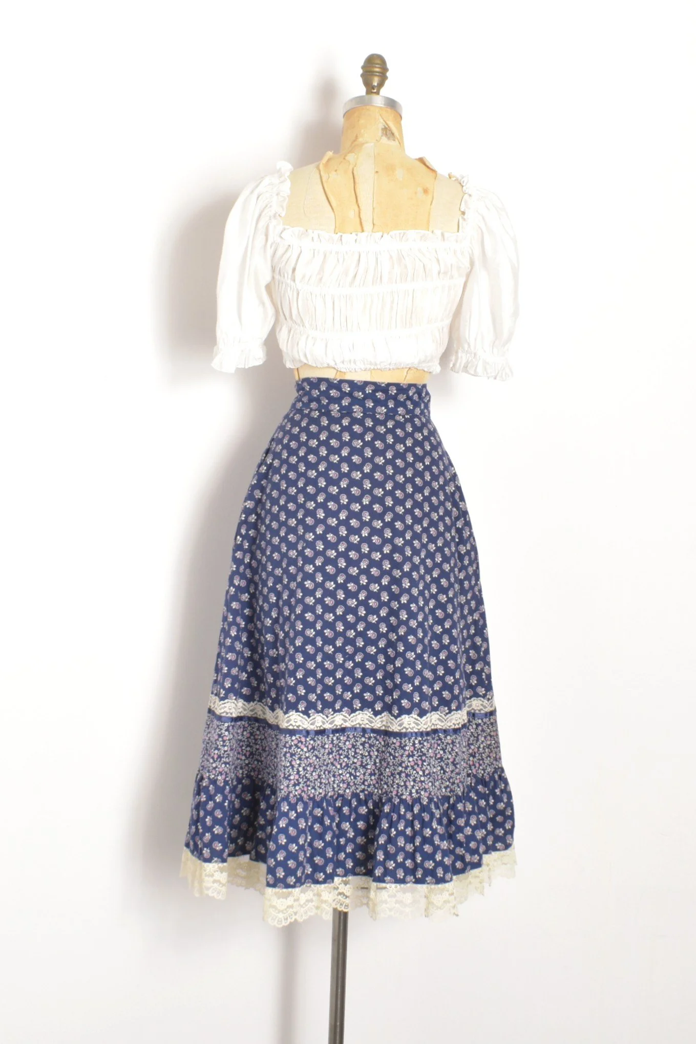 1970s Gunne Sax Cotton Prairie Skirt- Small — La Poubelle Vintage